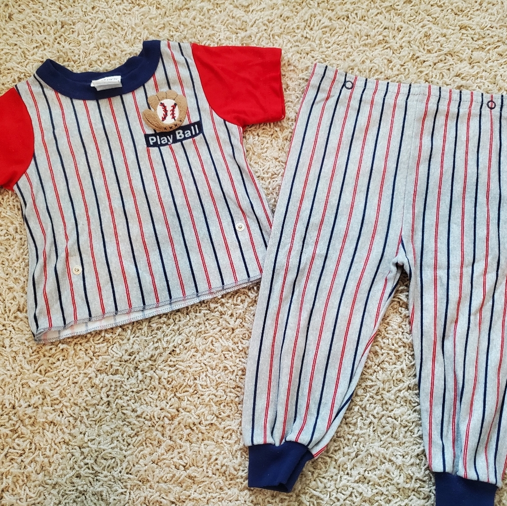 Vintage Baseball Pjs 2t